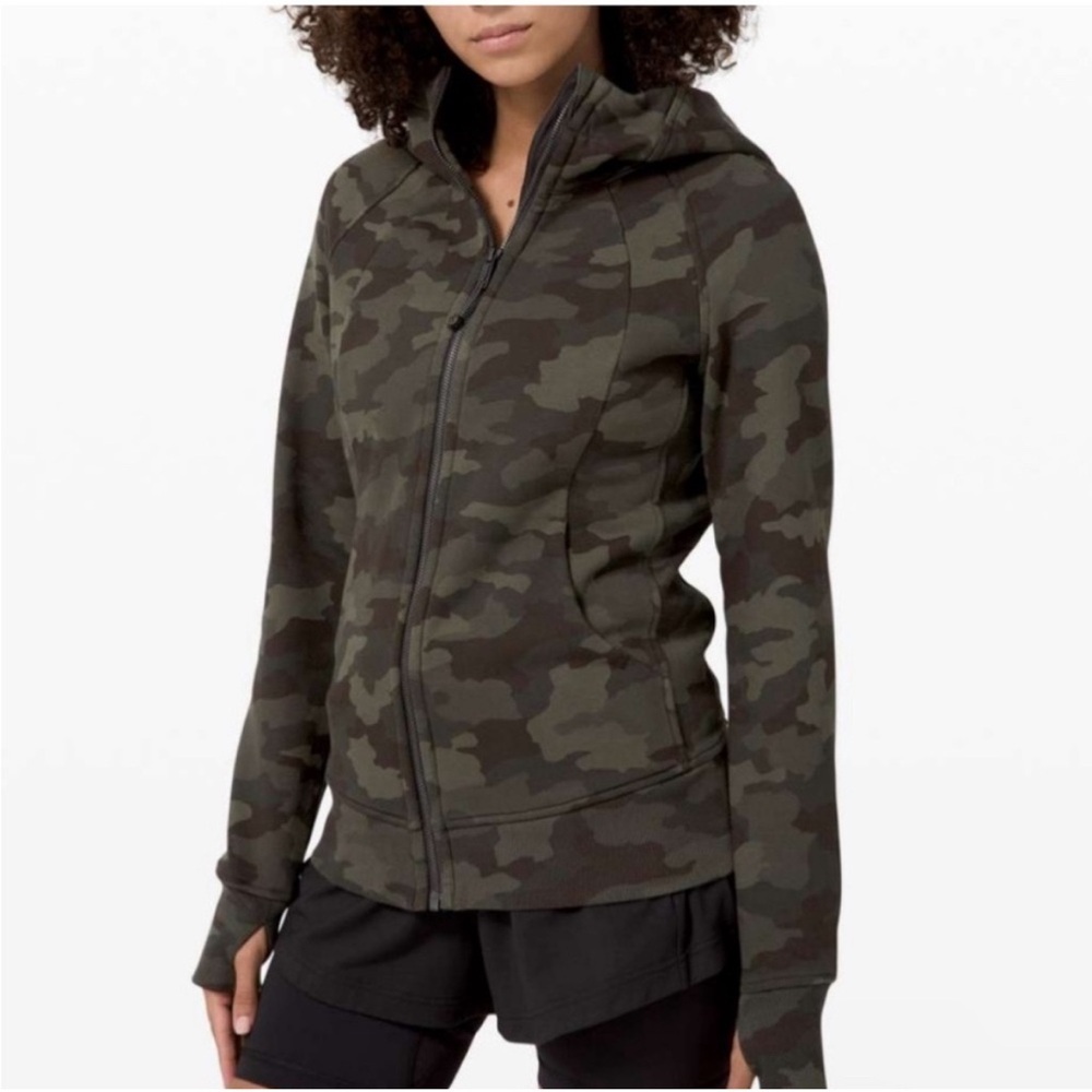 Lululemon Scuba Full-Zip Hoodie Green Camo 4